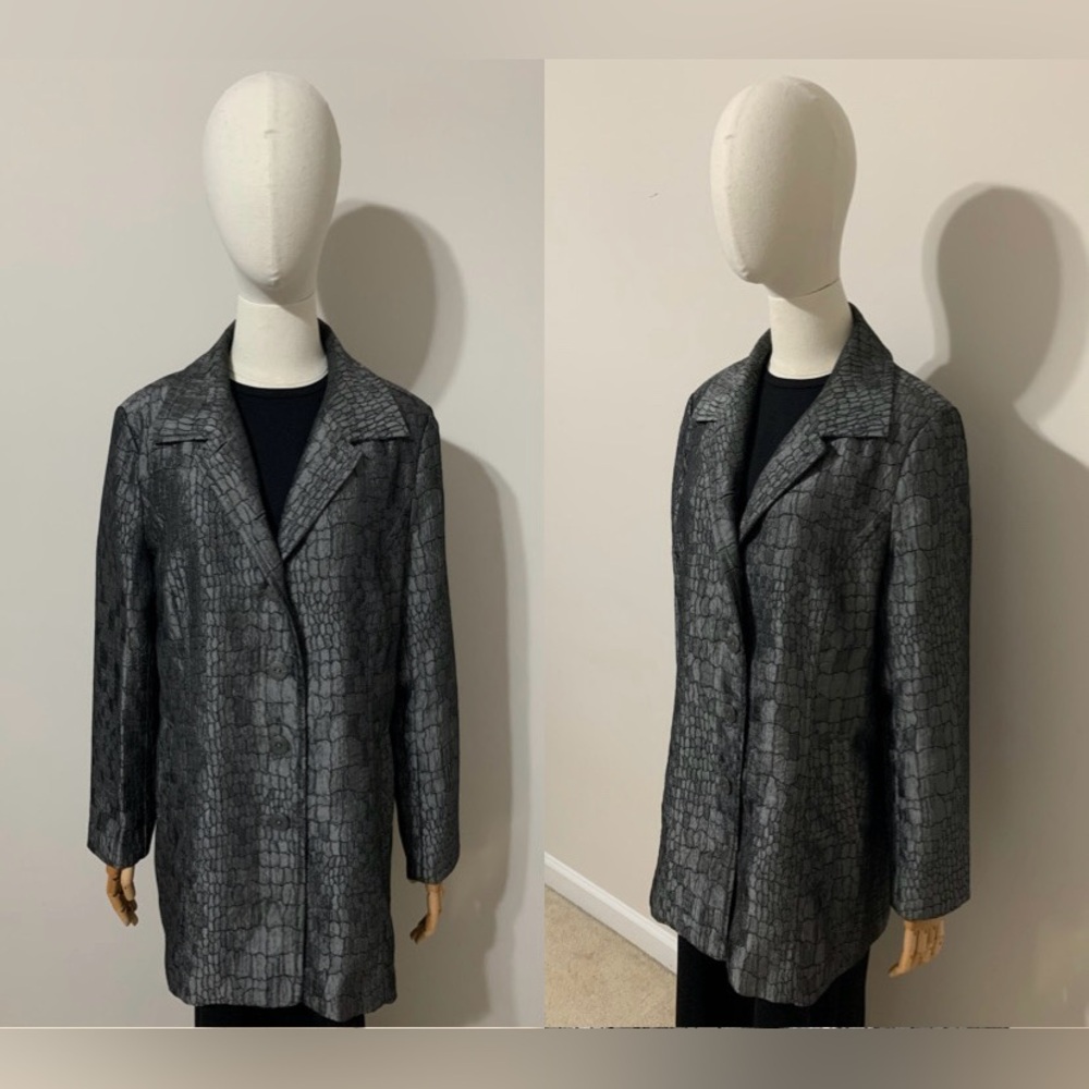 Grey / Silver Patterned Blazer / Jacket - image 3